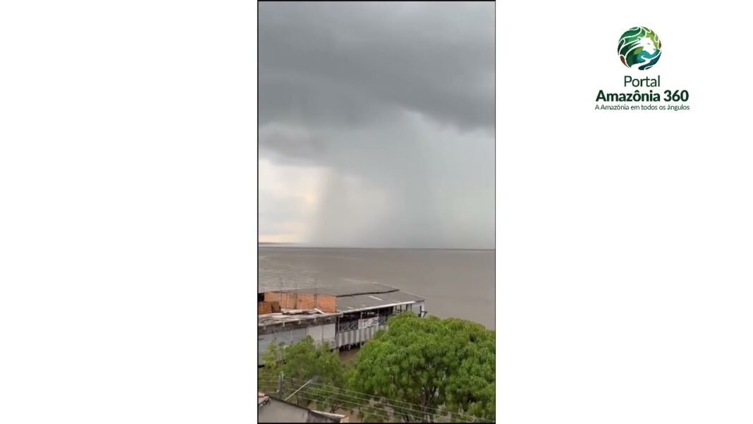 Fenômeno raro: tromba d’água impressiona moradores na Ilha de Marajó, no Pará
